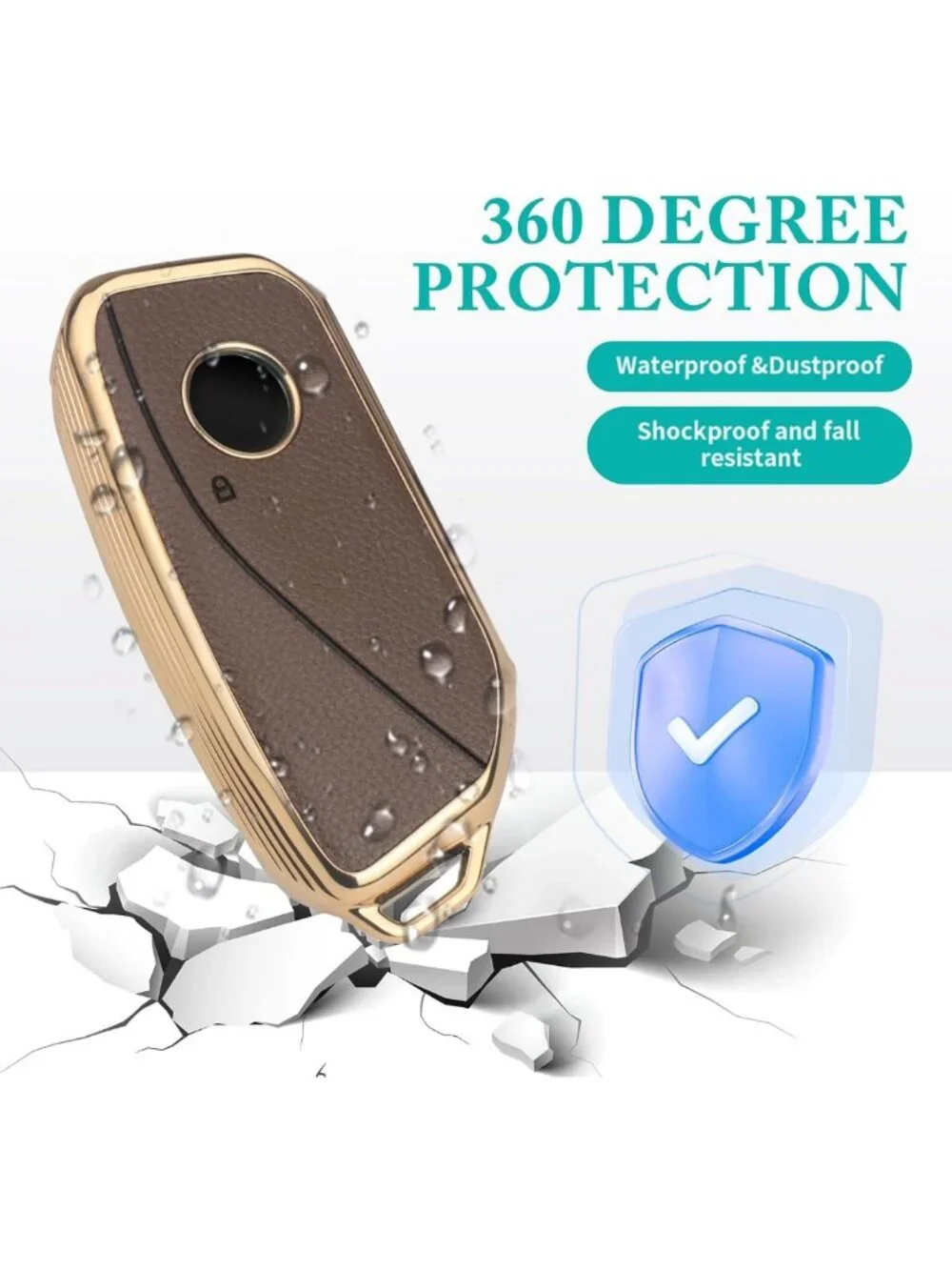 Luxury Leather Key Fob Cover for BMW | Soft TPU Case Compatible with 2 3 5 7 X1
